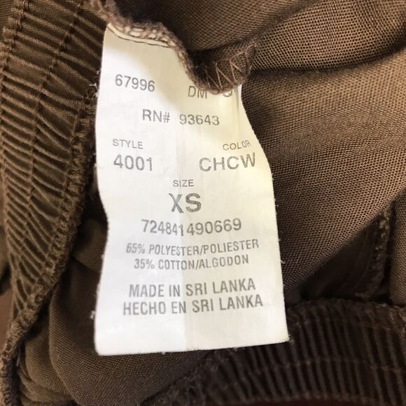 Cherokee Pants Womens XS Scrub Brown Elastic Waist Pockets - Picture 7 of 8